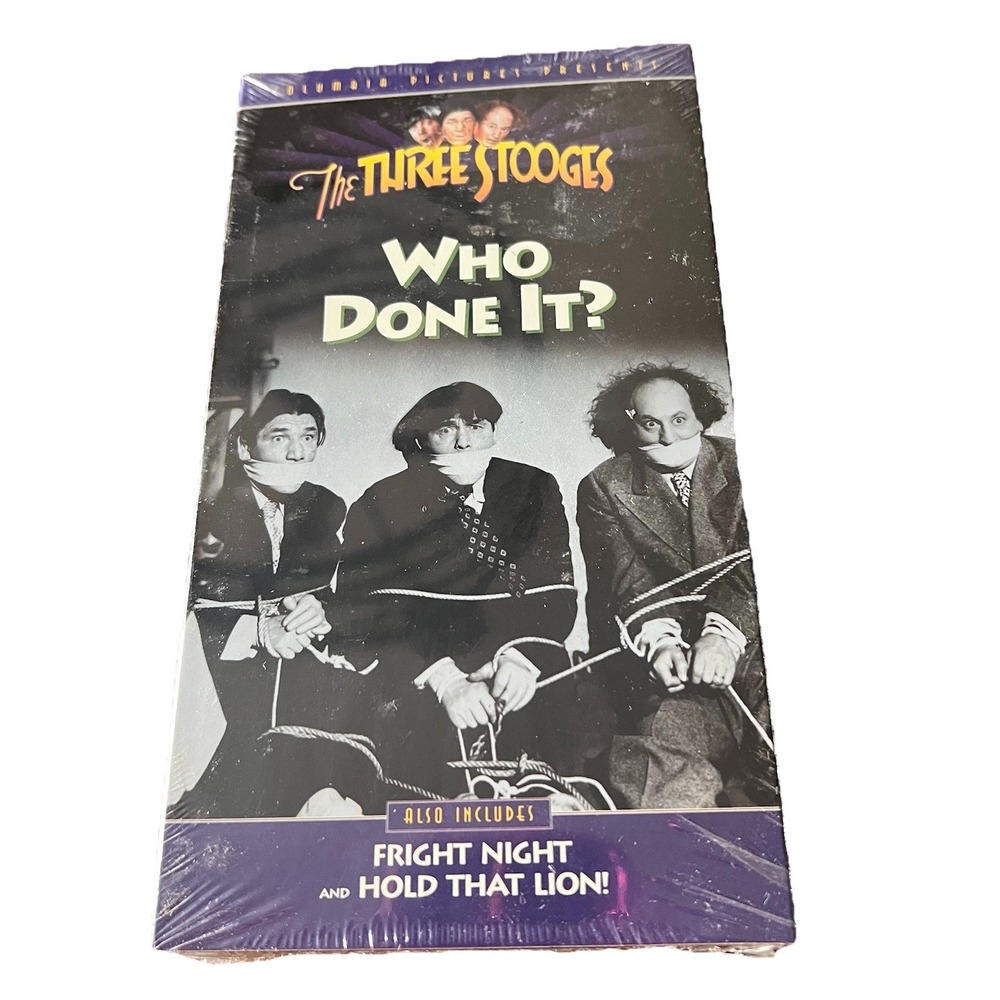The Three Stooges Who Done It‎ VHS Vintage Classic New Sealed 1993